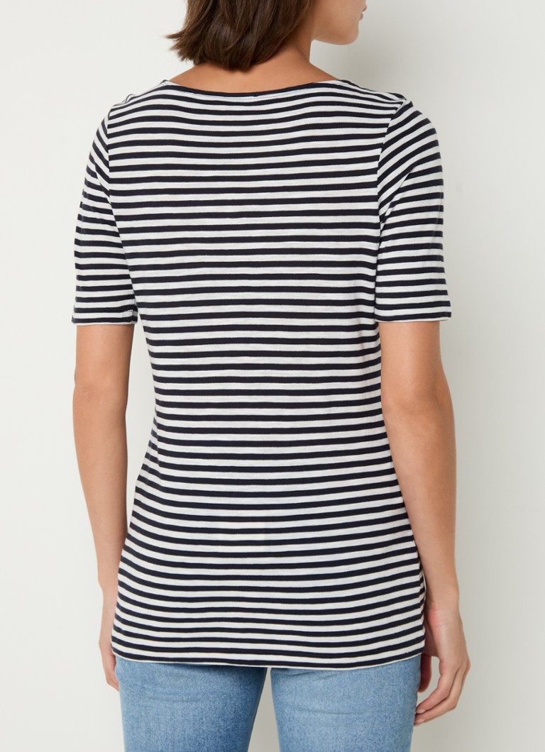 Marc O'Polo T-shirt with boat neckline and stripe print