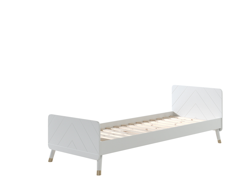 VIPACK BILLY Einzelbett 90 x 200 cm, mit Lattenrost, Ausführung lackiert Satin Weiß