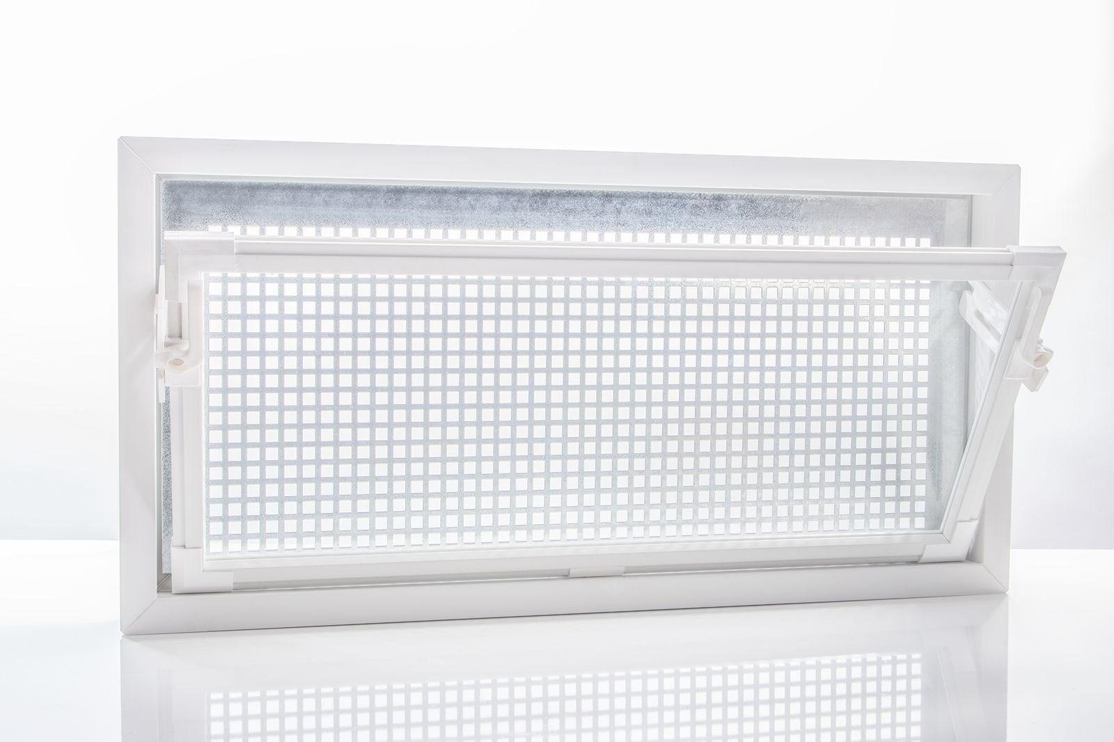 ACO Severin Ahlmann GmbH & Co. KG Kellerfenster ACO 80x40cm Nebenraumfenster Isolierglas + Schutzgitter Kippfenster Fenster weiß, inkl. Schutzgitter mit einfacher Montage