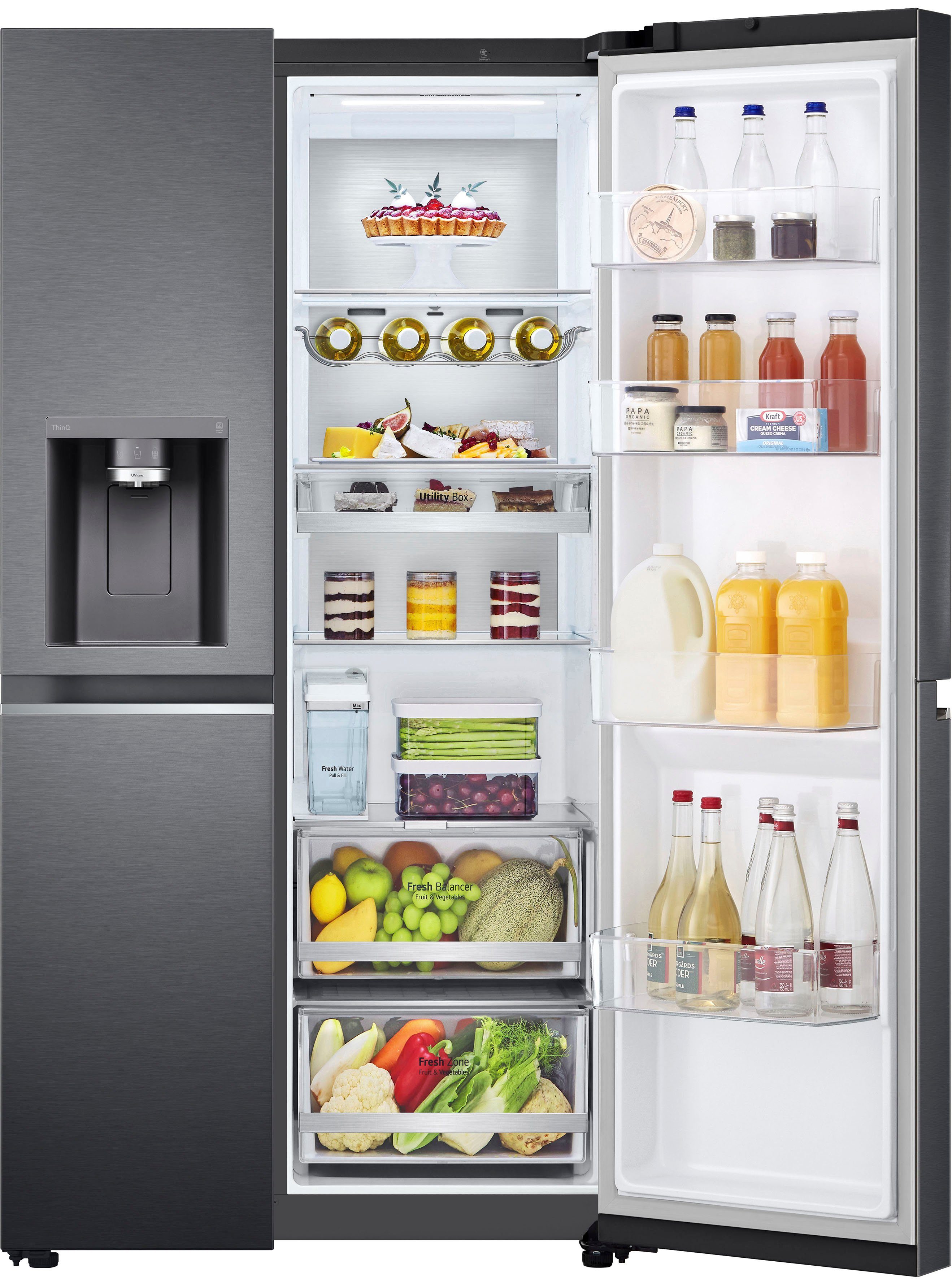 LG Side-by-Side L-Serie GSLV91MCAC, 179 cm hoch, 91,3 cm breit, 4 Jahre Garantie inklusive