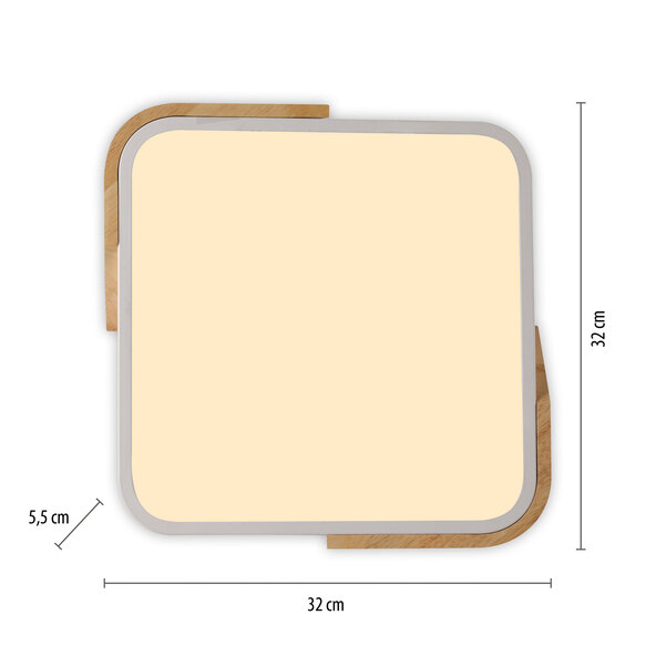LED-Deckenleuchte BILA, 32 x 32 cm, weiß