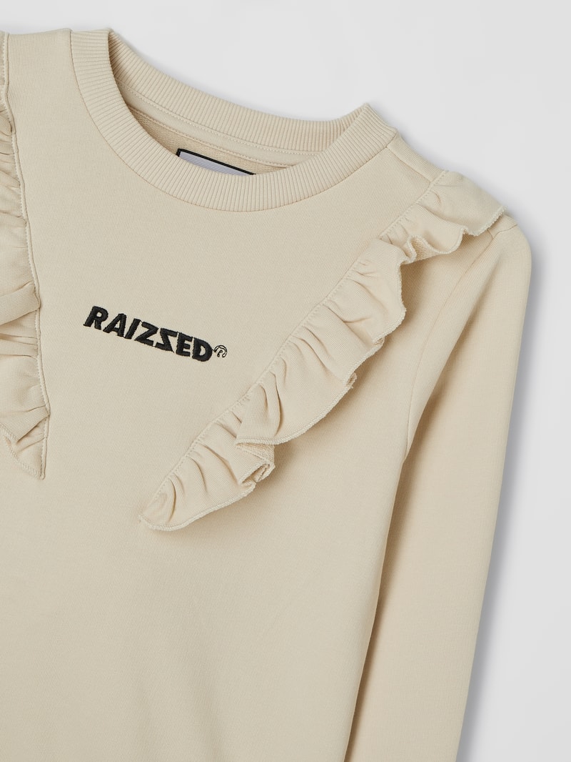 Sweatshirt mit Logo-Stickerei Modell 'Misurina' in ecru