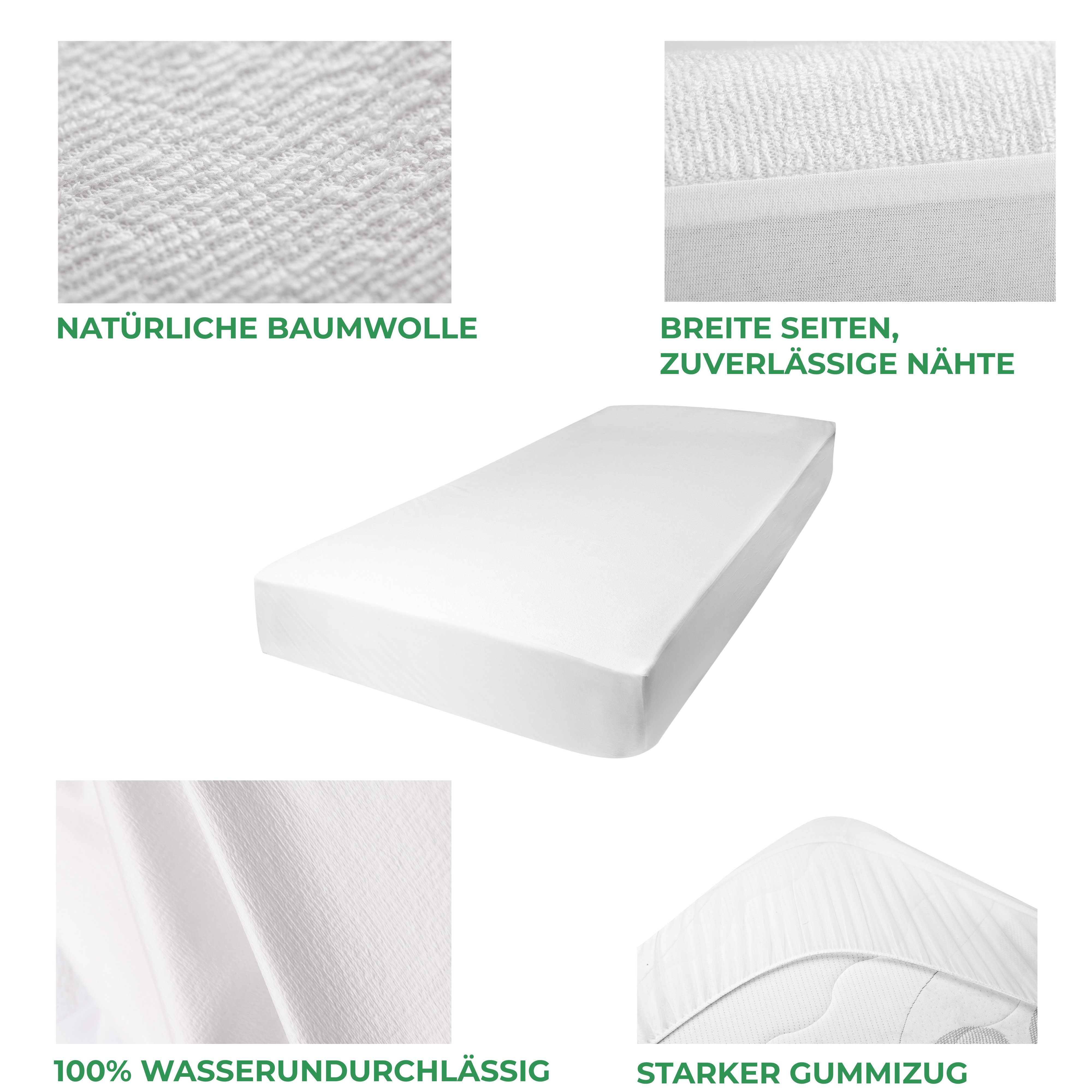 Matratzenschoner Wasserdicht, Premium Matratzenauflage von MZ Textile World, Inkontinenzauflage, Matratzenschutz, Knisterfreie, Anti-Milben