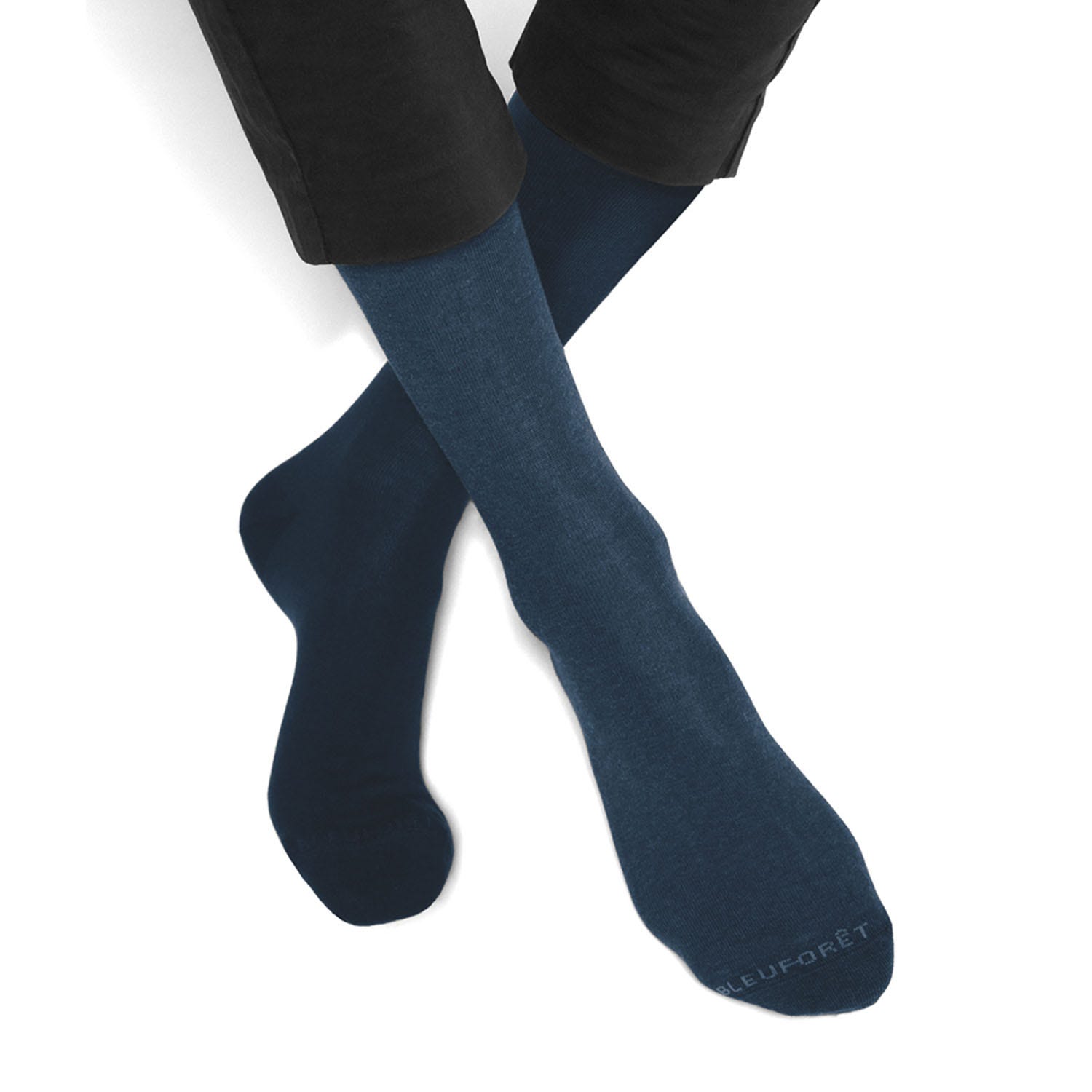 2 paires de chaussettes BLEU FORET bleu marine 43-46