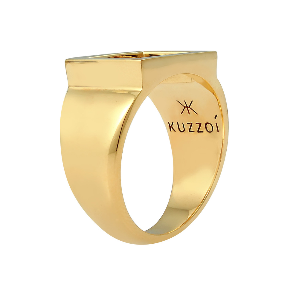 KUZZOI KUZZOI Bague Siegelring Herren Rechteckig 925 Silber Bague