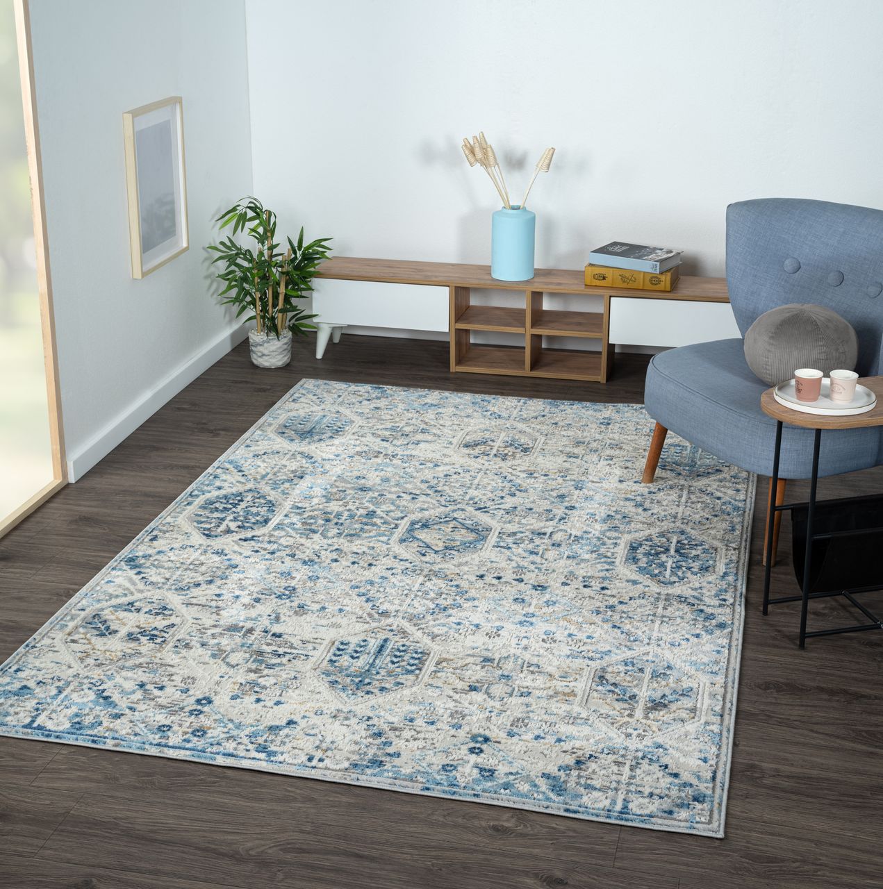 MyFlair Teppich Eloise, 160cm x 230cm, Farbe Beige, rechteckig, Florhöhe 8mm