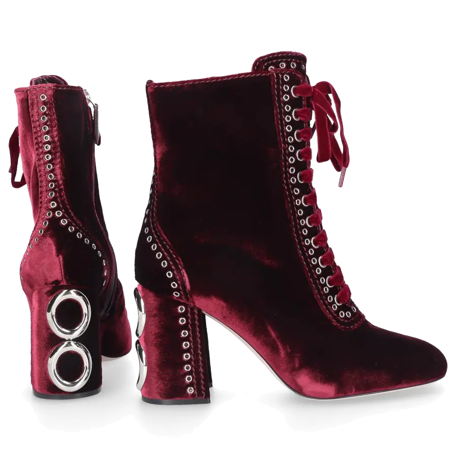 Miu Miu - Stiefeletten Samt - rot