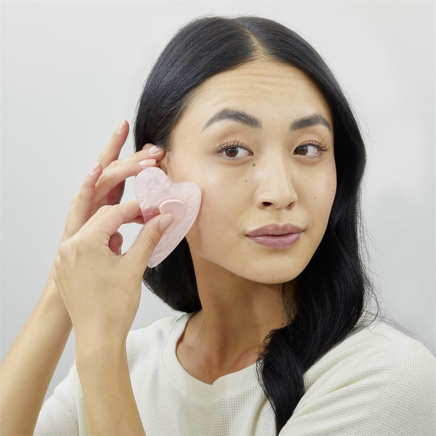 Zur Massage des Gesichts Gua Sha Rosenquarz