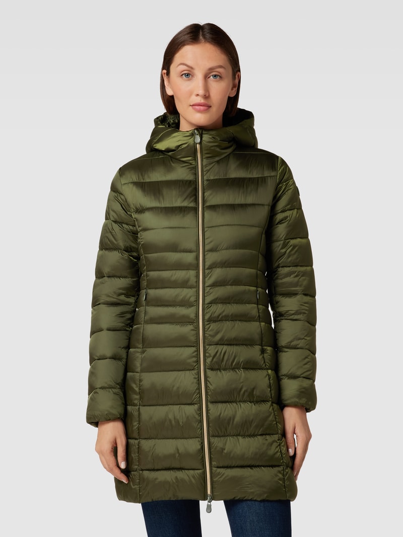 Steppjacke mit Kapuze Modell 'CAMILLE' in dunkelgrün