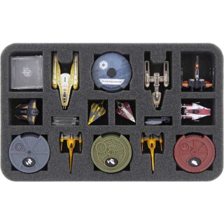 Feldherr Schaumstoffeinlage für Star Wars X-Wing: BTL-B Y-Flügler + Königlicher N-1 Sternenjäger von Naboo