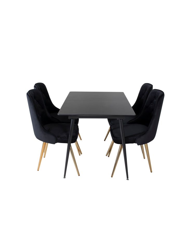 ebuy24 Essgruppe Silar 9 (5-teilig) Schwarz 90 x 120 cm günstig kaufen onesize