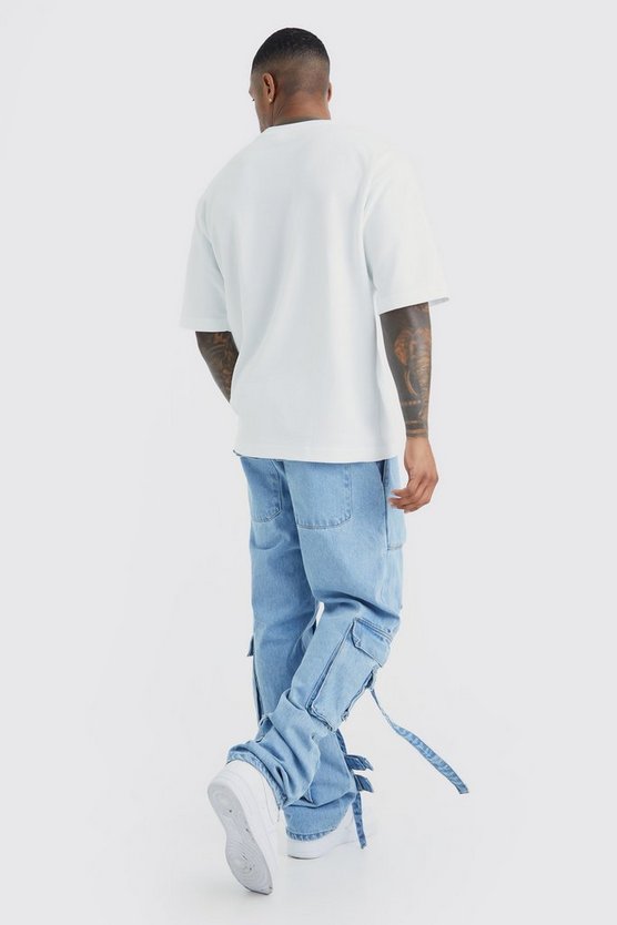 Lockere Cargo-Jeans mit elastischem Bund