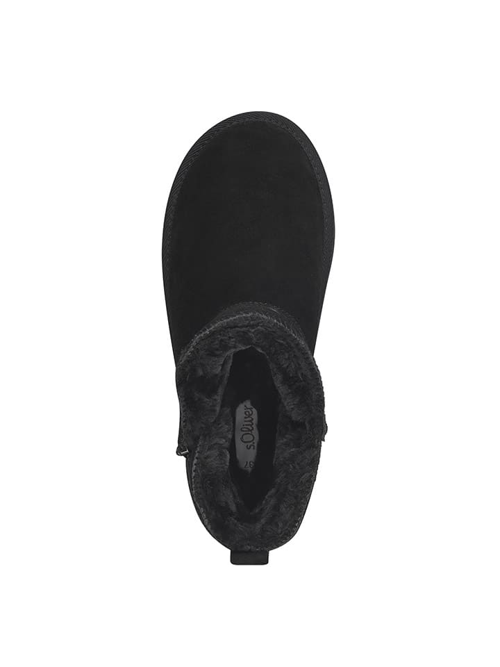 s.Oliver Leder-Boots in Schwarz günstig kaufen