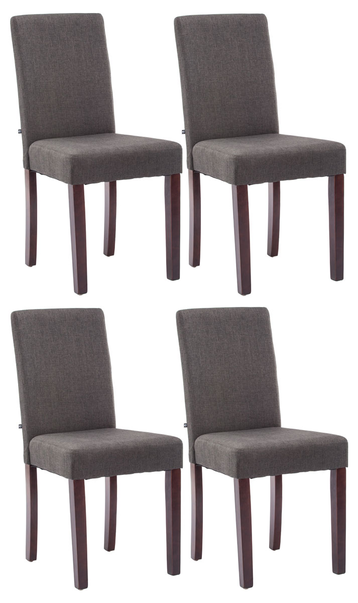 CLP 4er Set Esszimmerstuhl Ina Stoff cappuccino, dunkelgrau