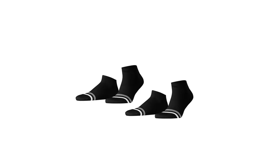 ESPRIT Herren Sneaker Socken Accent Stripe 2er Pack schwarz