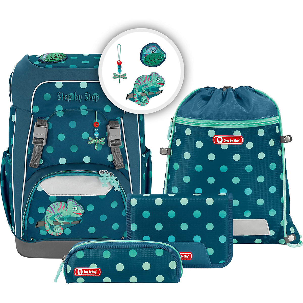 Schulrucksackset GIANT Chameleon Joshy, 5-tlg. (2023)
