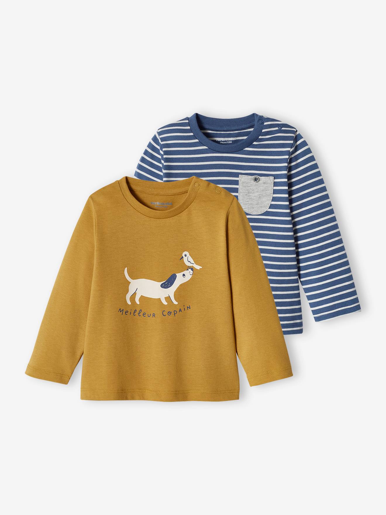 Vertbaudet 2er-Pack Baby Shirts BASIC Oeko-Tex - bronze