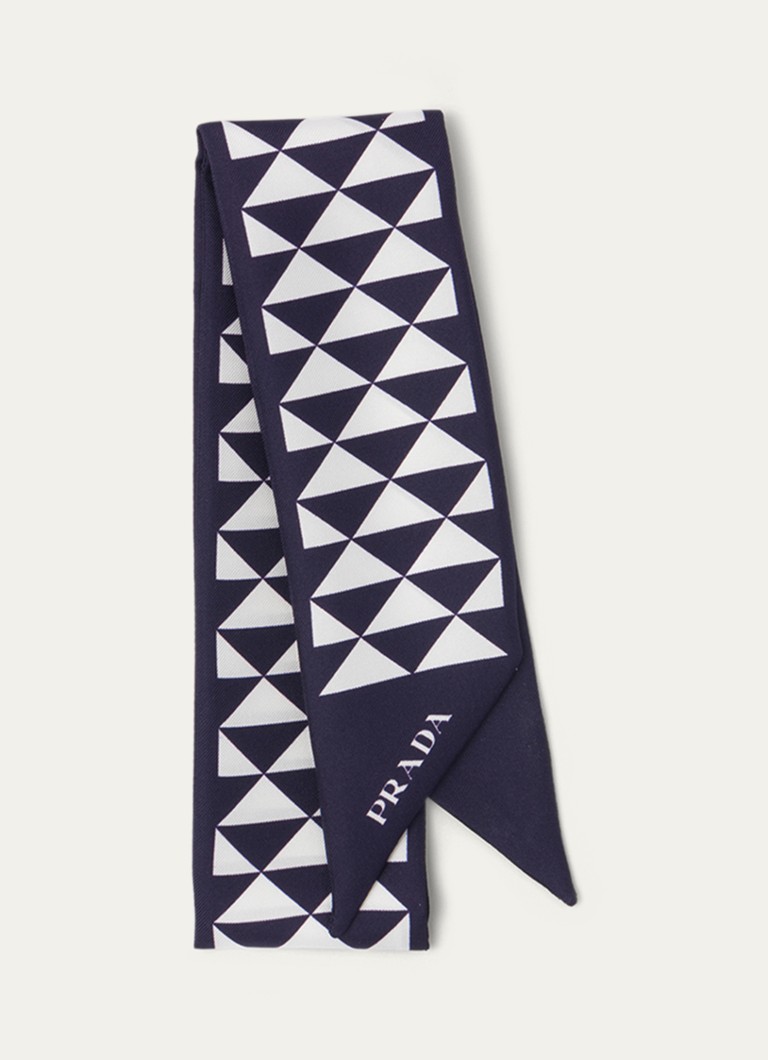 Prada  Sjaal van zijde met print 85 x 5 cm