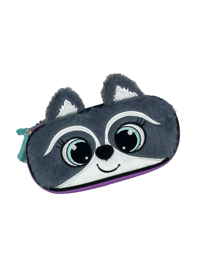 Yuhu.kids Federmäppchen Schlamper Etui Waschbär in Grau günstig kaufen onesize