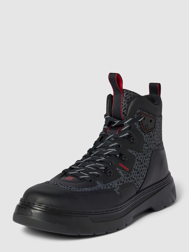 Schnürboots mit Label-Details Modell 'Urian' in schwarz