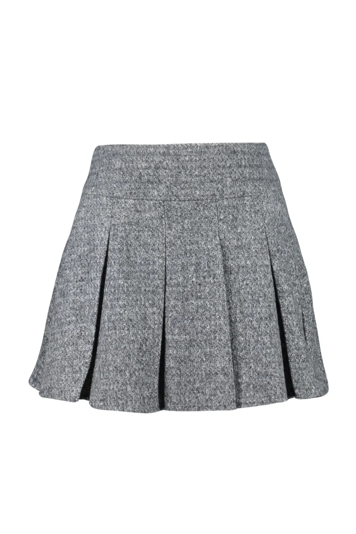 Trendyol Collection  Grauer Mini-Webrock mit Falten in Premiumqualität TWOAW24ET00259