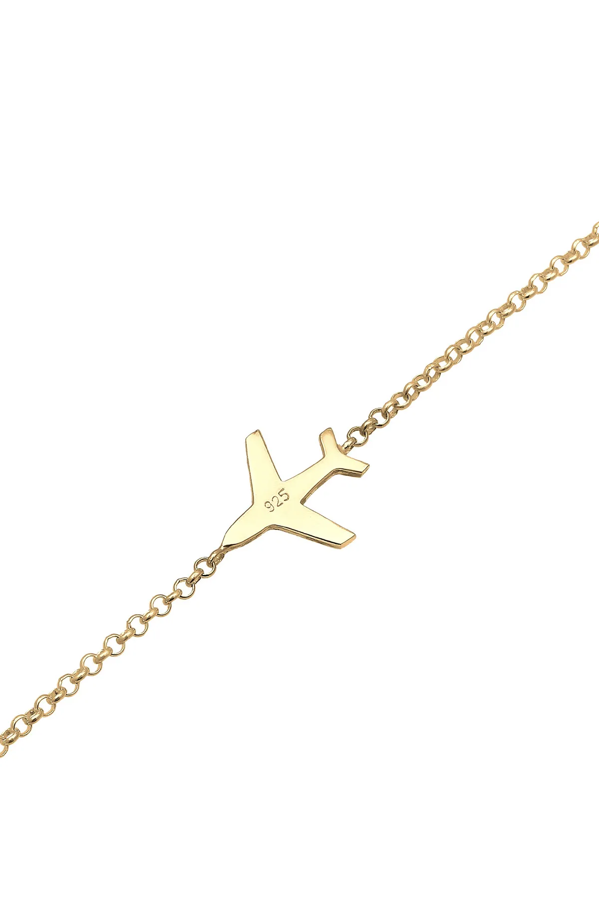 ELLI  Armband Basic Erbkette Flugzeug Travel Reise 925 Silber