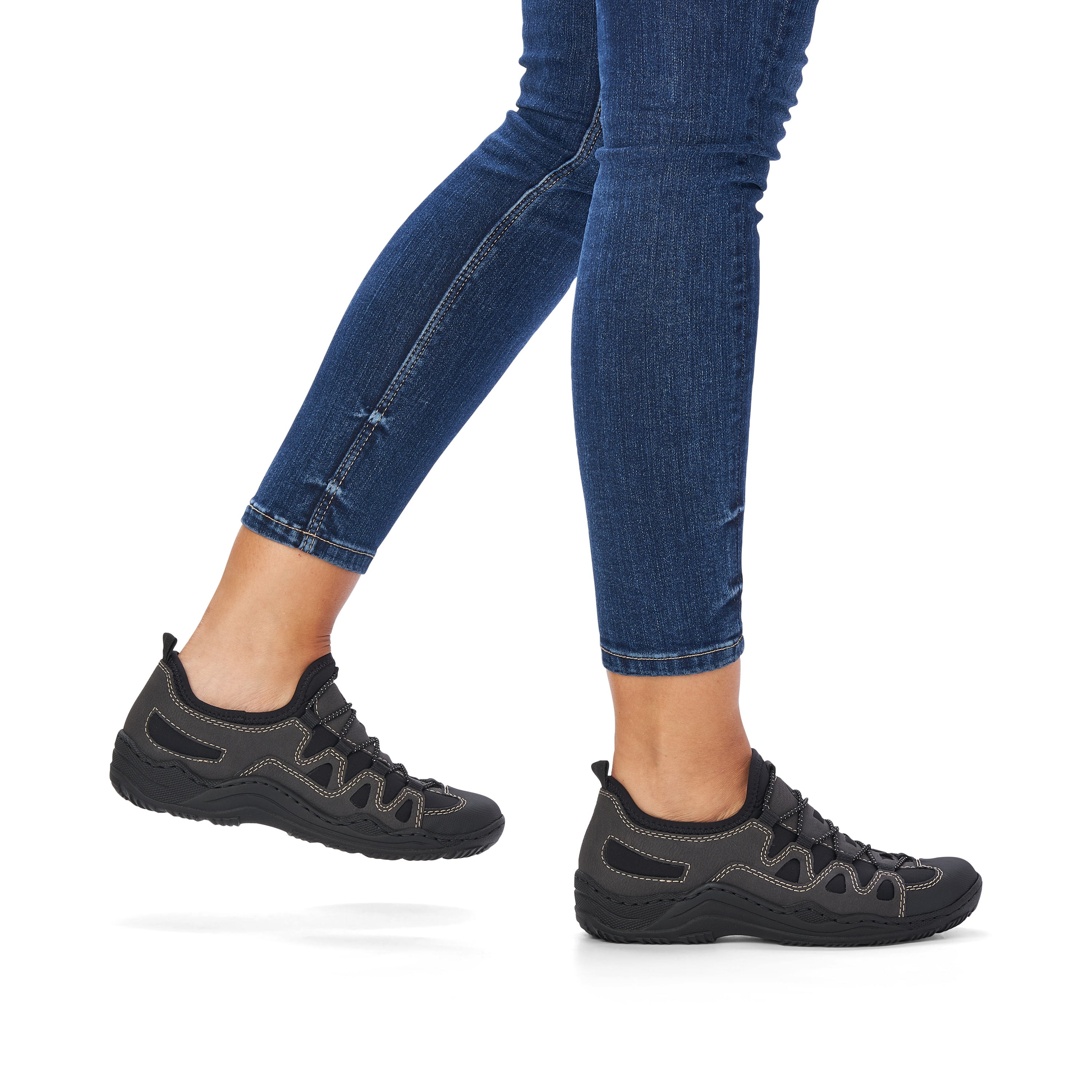 Rieker Damen Slipper granitgrau