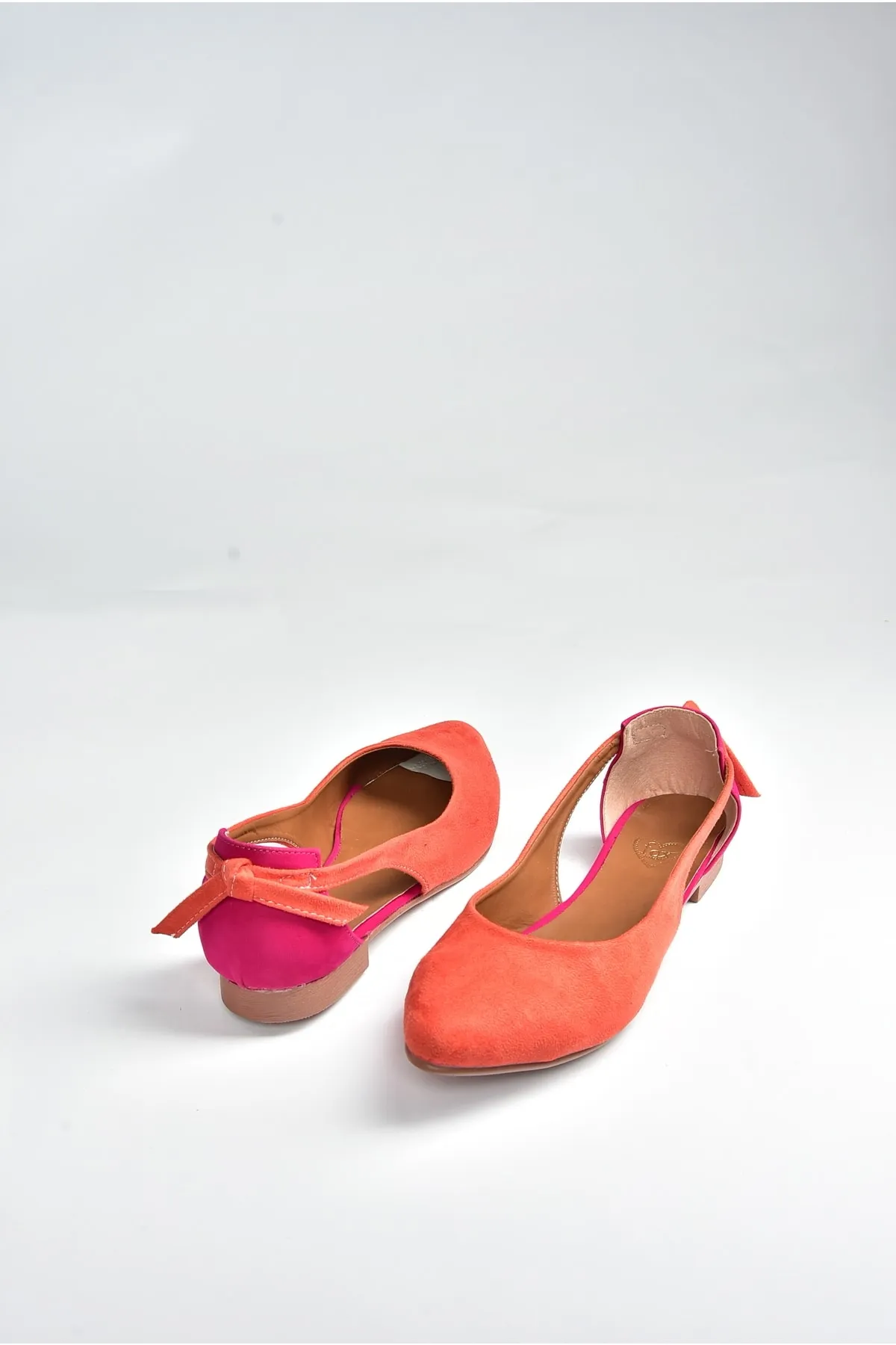Fox Shoes  Ballerinas aus orangefarbenem Wildleder für Damen