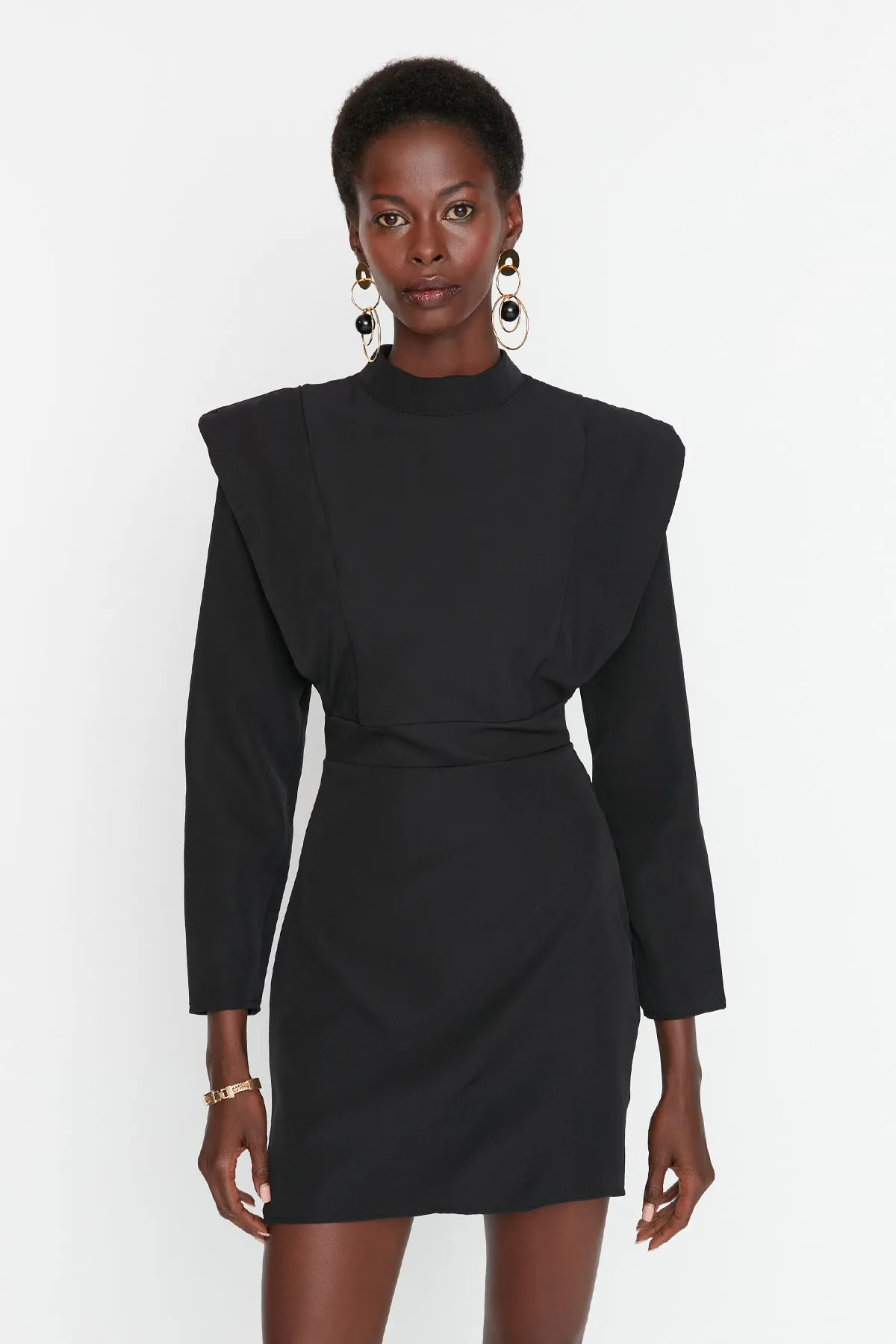 Trendyol Collection  Schwarzes Mini-Webkleid TWOAW23EL00900