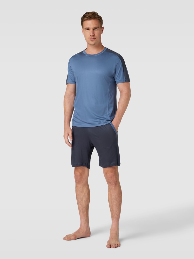 Pyjama-Oberteil mit Rundhalsausschnitt Modell 'Cooling' in blau