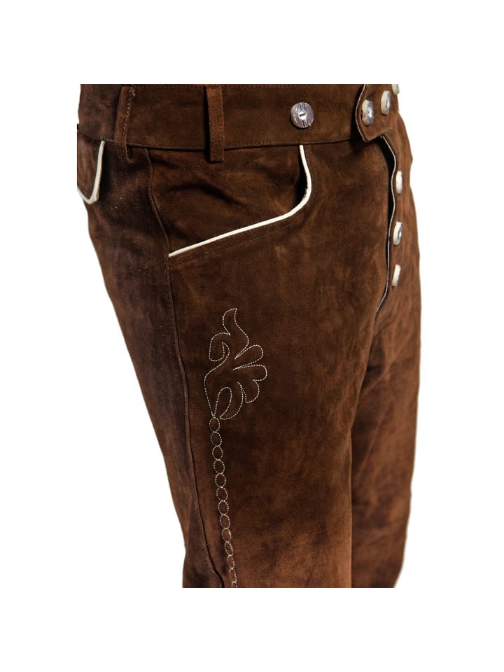 Edelnice Lederhose in dunkelbraun günstig kaufen