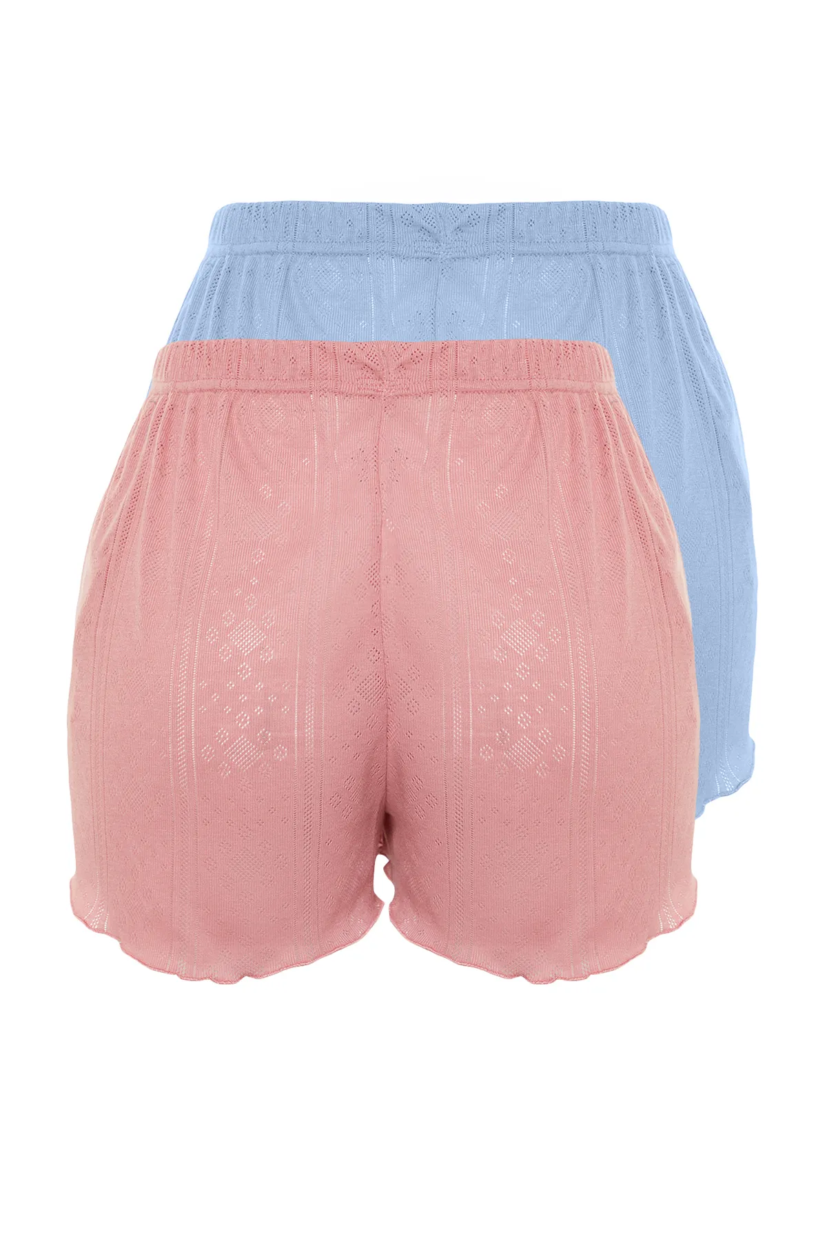 Trendyol Collection  Mehrfarbige, durchbrochene/perforierte Pointel-Strick-Pyjamahosen im 2er-Pack THMSS24PJ00000