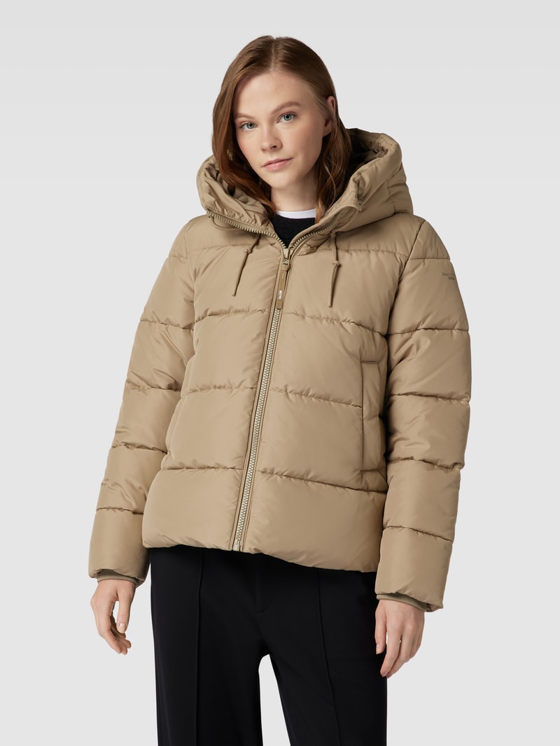Steppjacke mit Kapuze in beige
