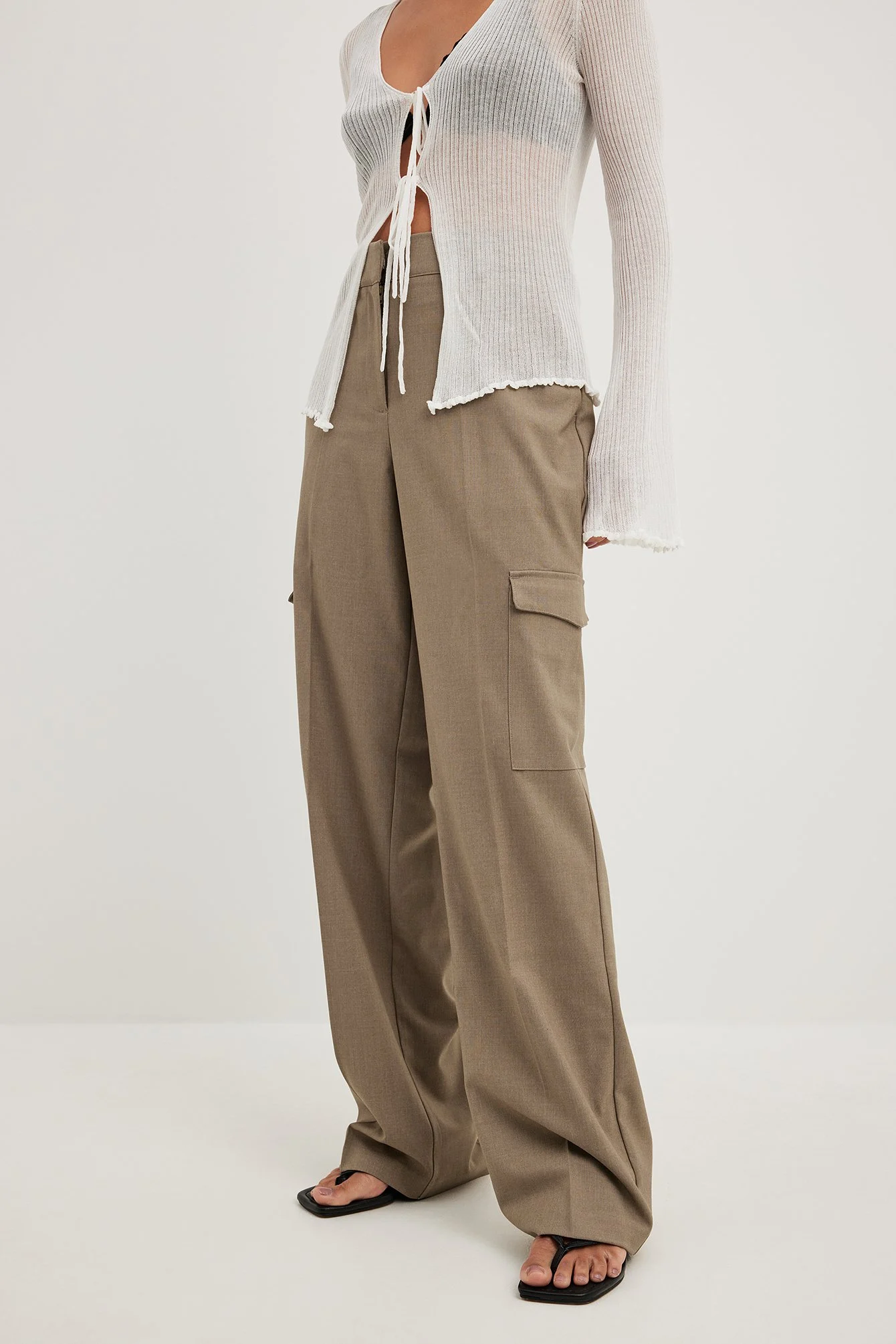 Cargo-Anzughose mit mittelhoher Taille