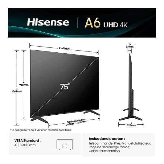 HISENSE 75A6Q - Televizor inteligent 75