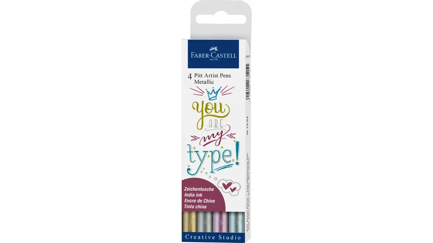 FABER-CASTELL Tuschestift Pitt Artist Pen Metallic 4er Set