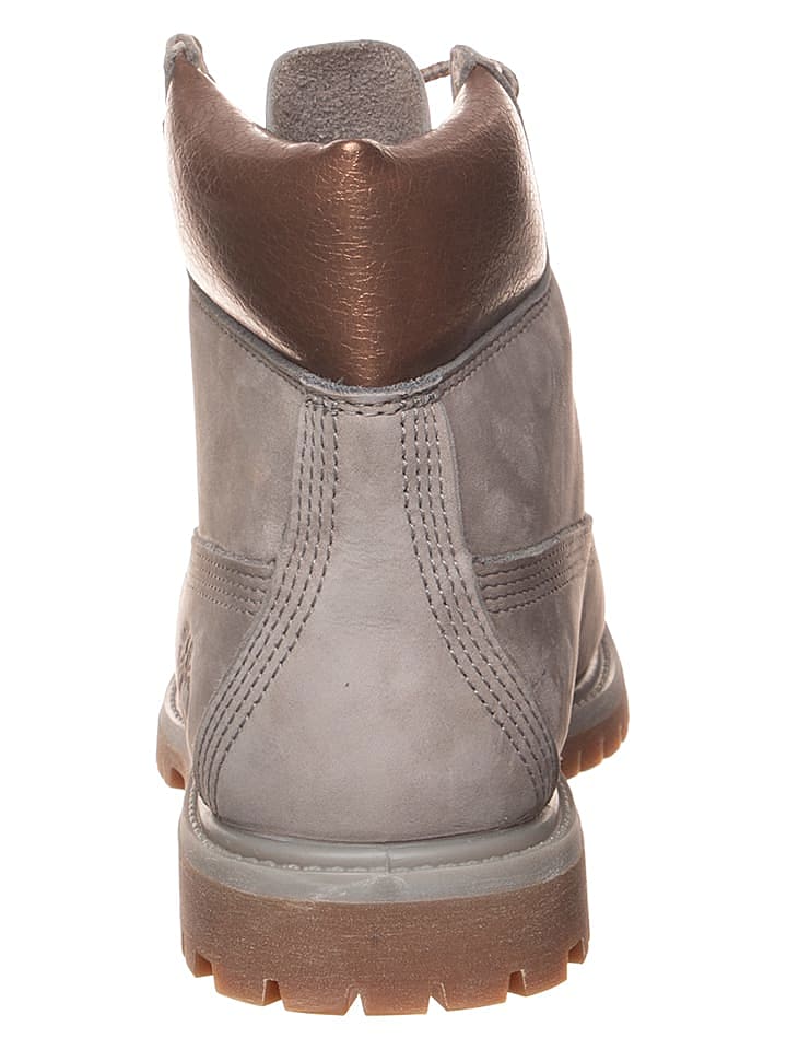 Timberland Leder-Boots in Grau/ Hellbraun günstig kaufen 38,5
