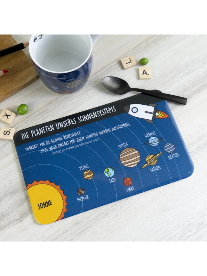 Geda Labels Frühstücksbrettchen Sonnensystem in Dunkelblau - 23,5x14,5x0,3 günstig kaufen onesize