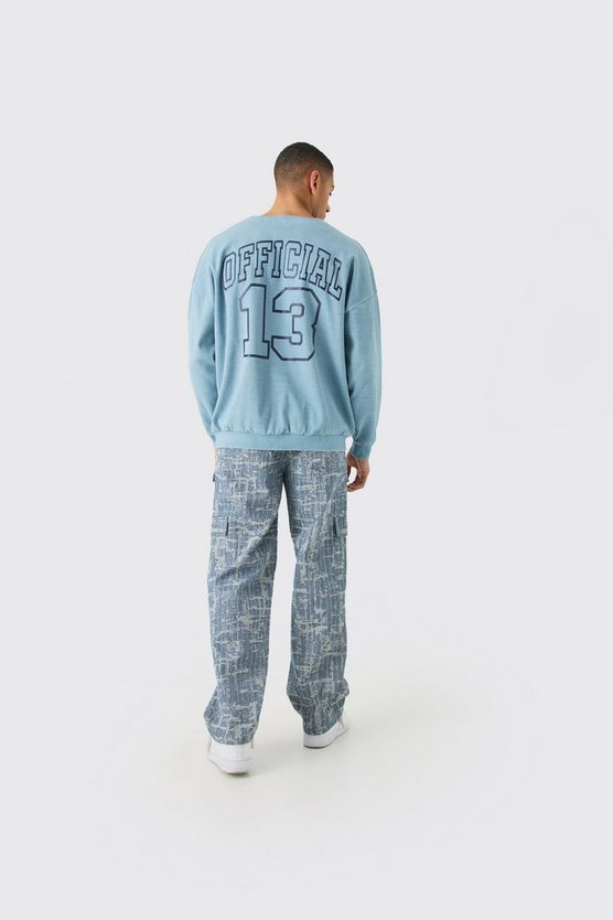 Gerippter Oversize Hockey-Pullover