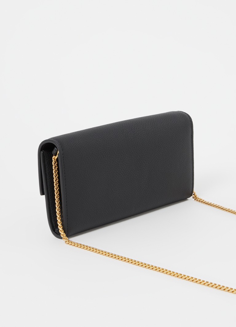 Clutch Balmain B-Buzz em pele de vitelo com alça de ombro removível.