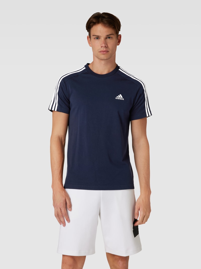 T-Shirt mit Kontraststreifen in marineblau