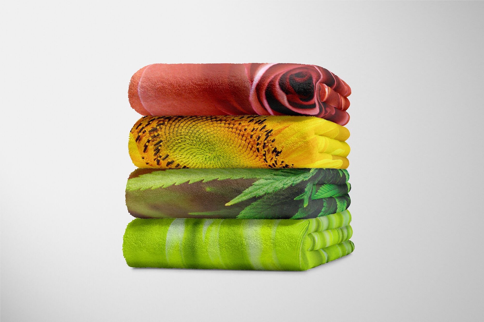 Sinus Art Handtücher Handtuch Strandhandtuch Saunatuch Kuscheldecke mit Fotomotiv Cannabis Hanf Blüt, Baumwolle-Polyester-Mix (1-St), Handtuch