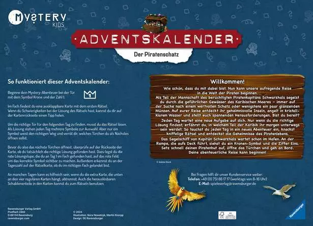 Mystery kids Adventskalender "Der Piratenschatz" - Kinderspiel ab 6 Jahren