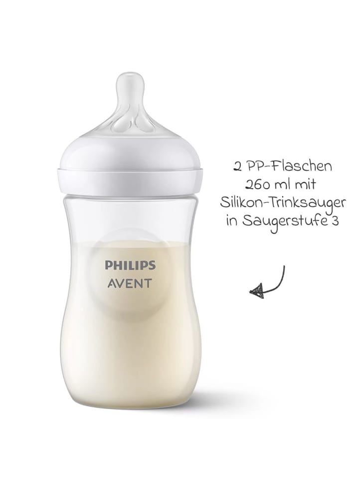Philips Avent PP-Flasche 2er Pack Natural Response 260ml   Silikon-Sauger in weiss günstig kaufen onesize