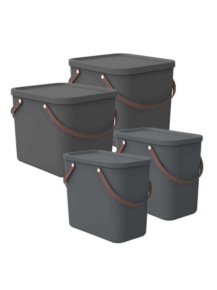Rotho 4er-Set Aufbewahrungsbox 2x40l  2x25l in Anthrazit günstig kaufen onesize