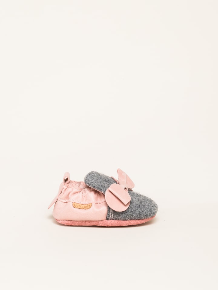 Gottstein Krabbelschuhe Bow in grau günstig kaufen
