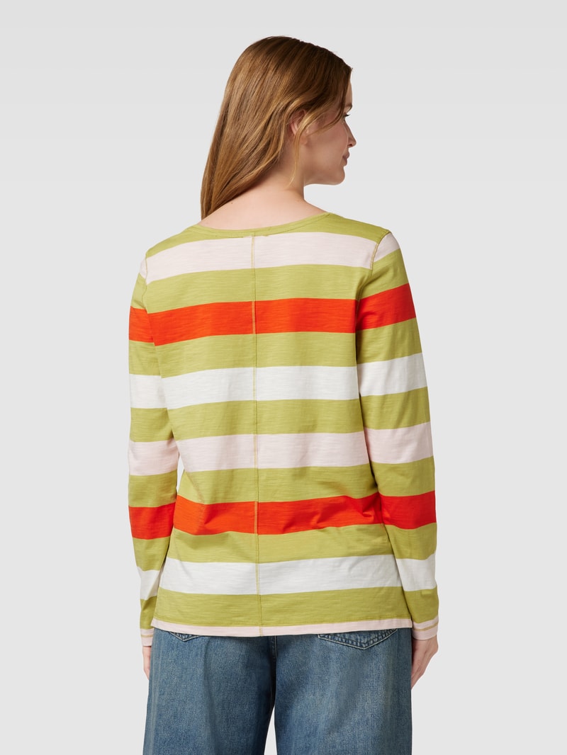 Longsleeve mit Streifenmuster in schilf