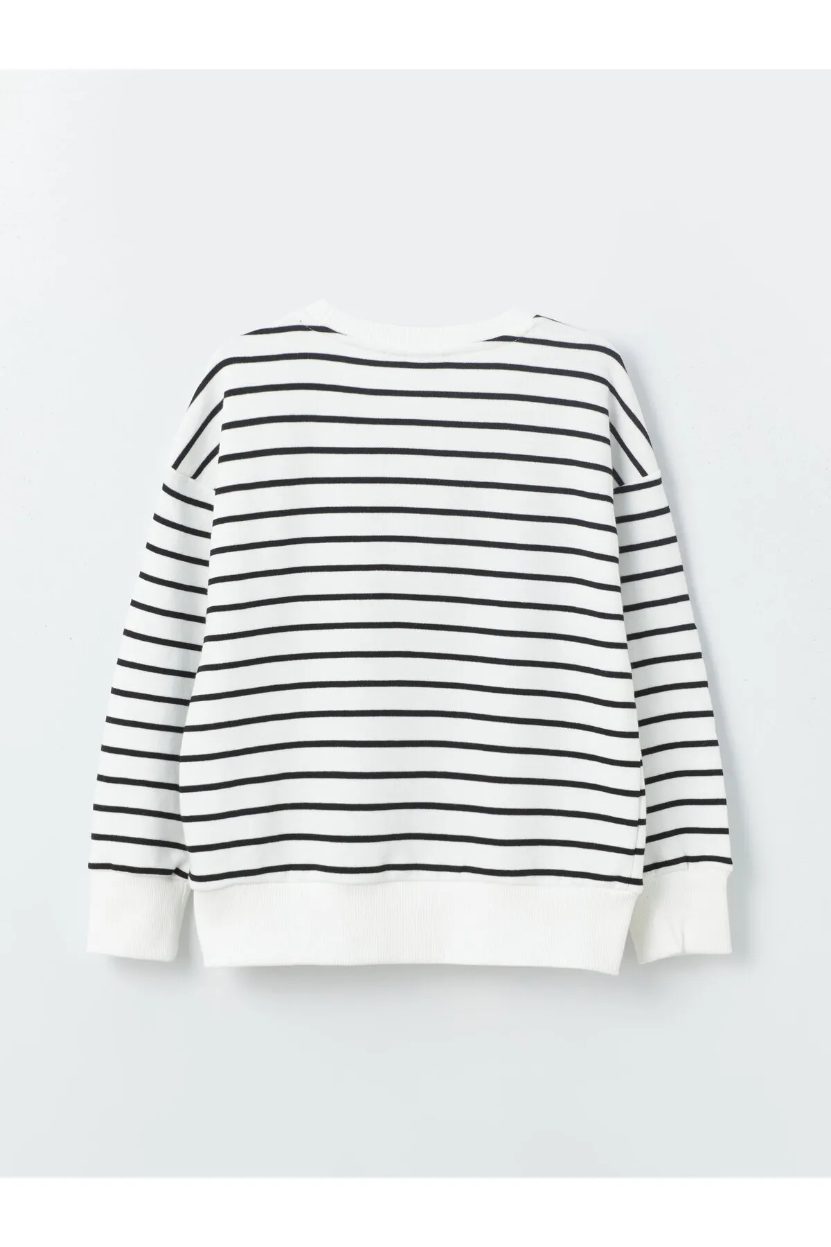 LC Waikiki  Gestreiftes Langarm-Sweatshirt für Mädchen mit Rundhalsausschnitt
