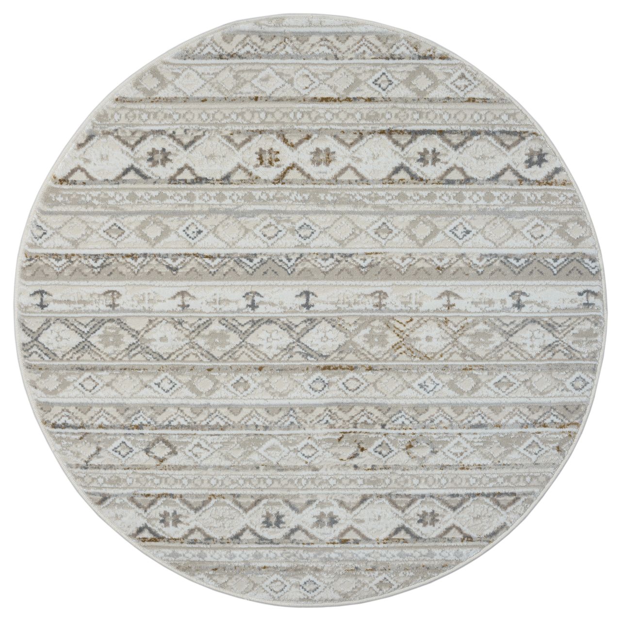 MyFlair Teppich Velvet Visions , 120cm x 120cm, Farbe Beige, rund, Florhöhe 10mm