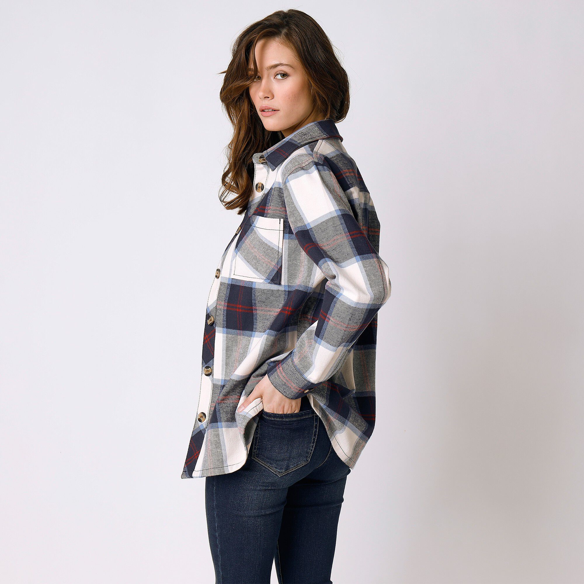 Veste surchemise à carreaux